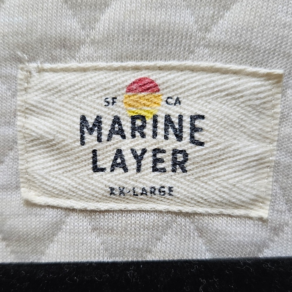 Marine Layer 2XL Quilted Pullover Sweatshirt Beige Branded Capital One Business‎ - Picture 3 of 8